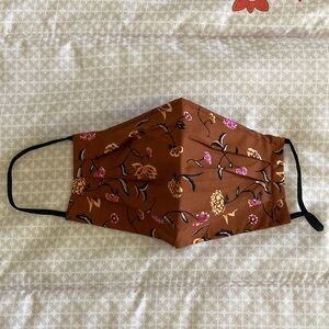 Brown Floral Adult Face Mask Never Worn/ Never Used
